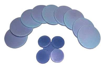 Image showing sintered hydroxyapatite discs in a variety of sizes