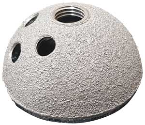 Image showing a titanium coating on a prosthetic acetabular cup.